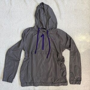 Colosseum LSU Tigers Womens Large Gray Quarter Zip Anorak Windbreaker Jacket L